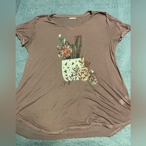 Maurices Mauve Succulent Shirt XL